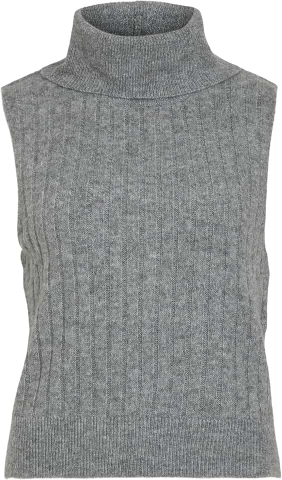 Vila female Strickweste Rollkragen
