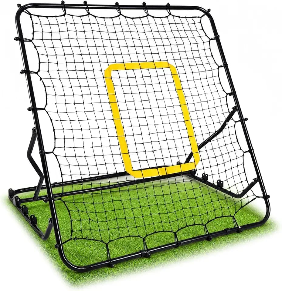 Fielding Trainer - Baseball, Softball & Volleyball Rebounder Net, 4x4.5 FT - Heavy Duty Pitchback Net for All Skill Levels, 4-Angle Adjustable Portable Bounce Back Trainer for Multi-Sport Practice