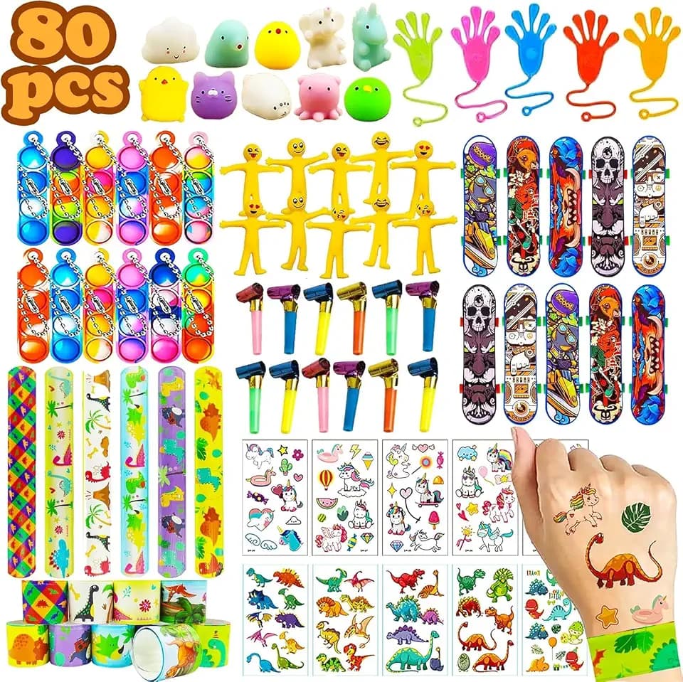 Wleozys 80 Stück Mitgebsel Kinder Kindergeburtstag Spielzeugset,Partyspielzeuge, Sortiment Party Tasche Füller für Jungen Mädchen, Partytütenfüller, Spielzeug-Großpackung für Kinder.