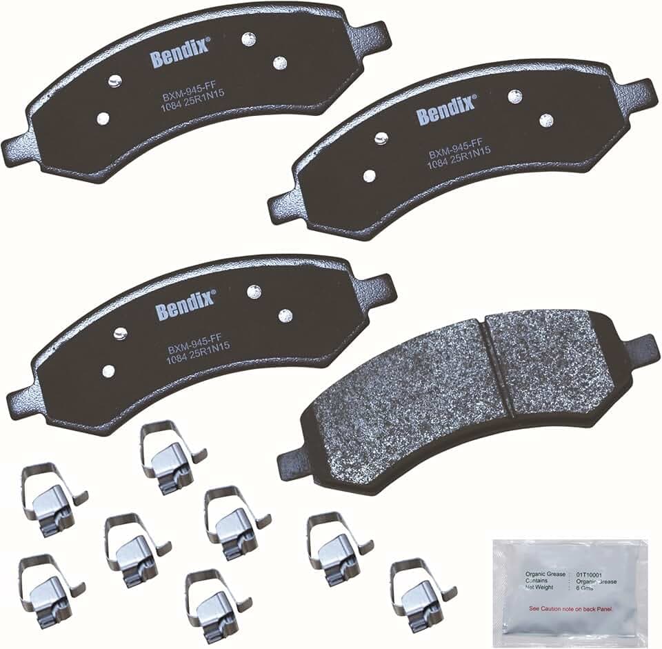 Bendix Priority1 CFM1084 Semi-Metallic Front Brake Pads for Select Models Chrysler Aspen, Dodge Dakota, Durango, Ram 1500, Mitsubishi Raider, 1500 Classic, Dakota