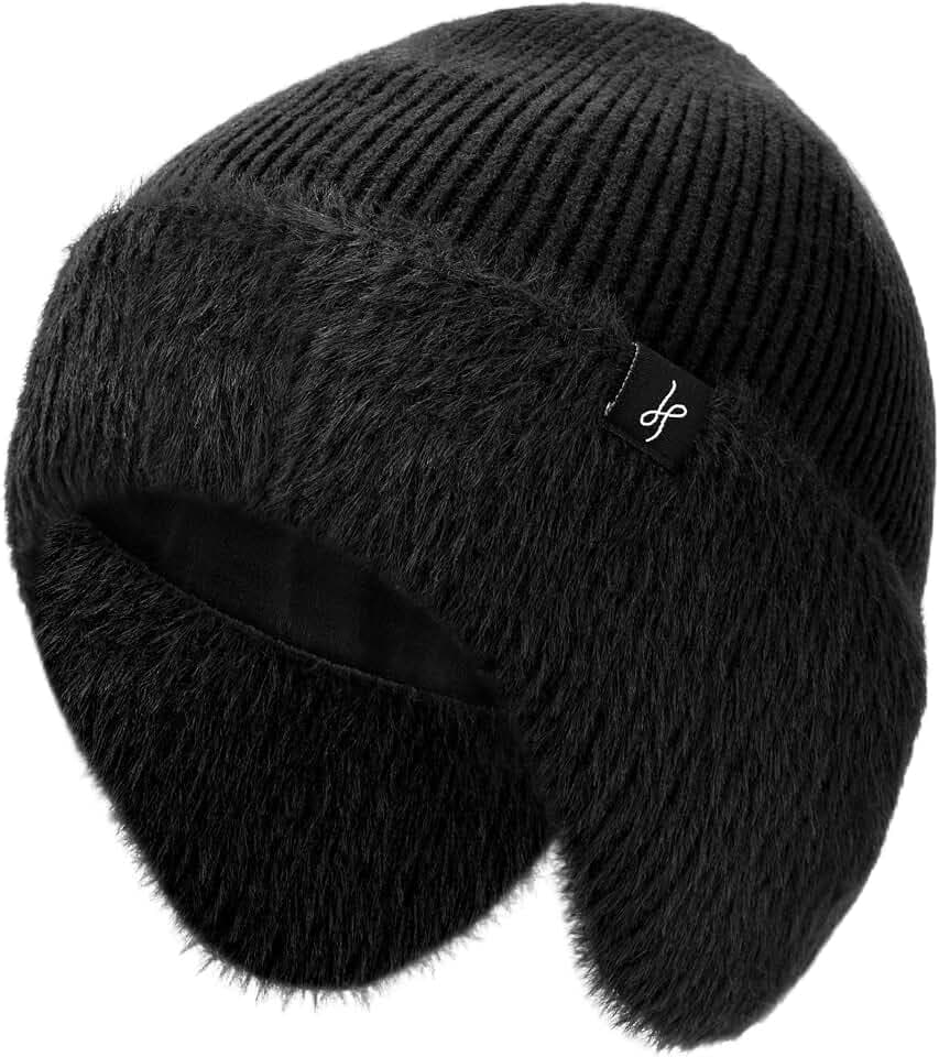 HAMUNI Winter Fleece-Beanie mit Ohrenschützern,Warme Winddichte Strickmütze für Damen & Herren, Ideal für Skifahren, Wandern & Outdoor-Aktivitäten