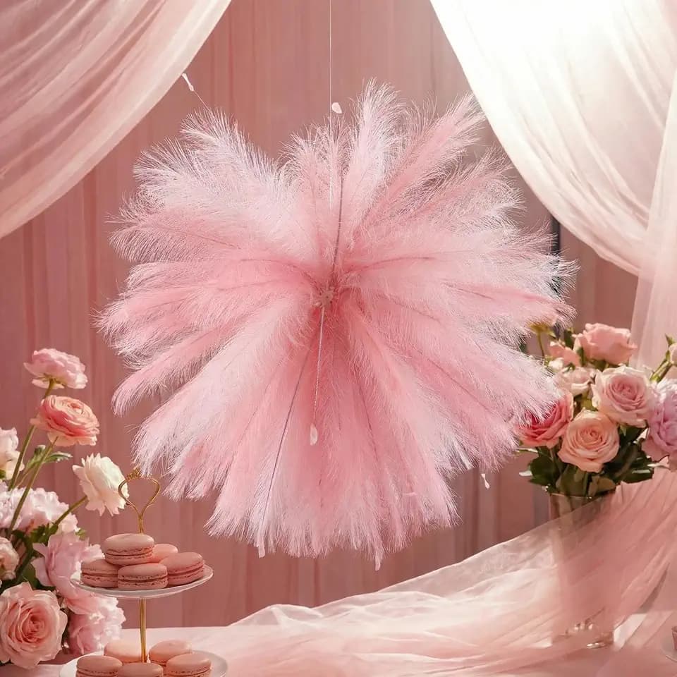 Artificial Pink Pampas Grass for Party Wedding Home DIY