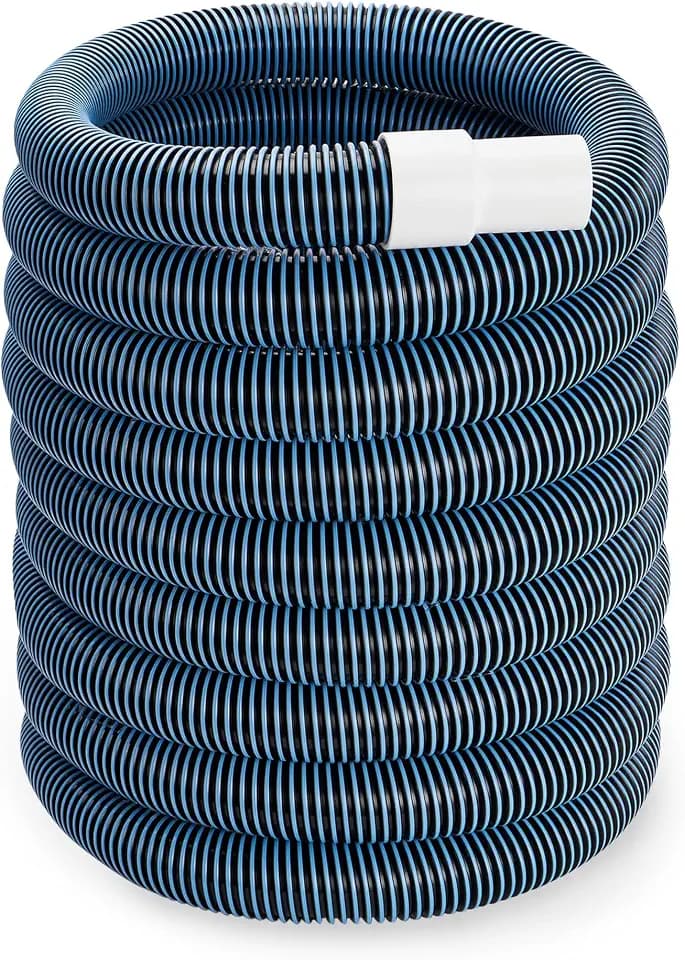 Amazon Basics Poolschlauch mit Drehbarer Manschette, 9,1m, Wasserschlauch für Garten und Schwimmbad, Blau