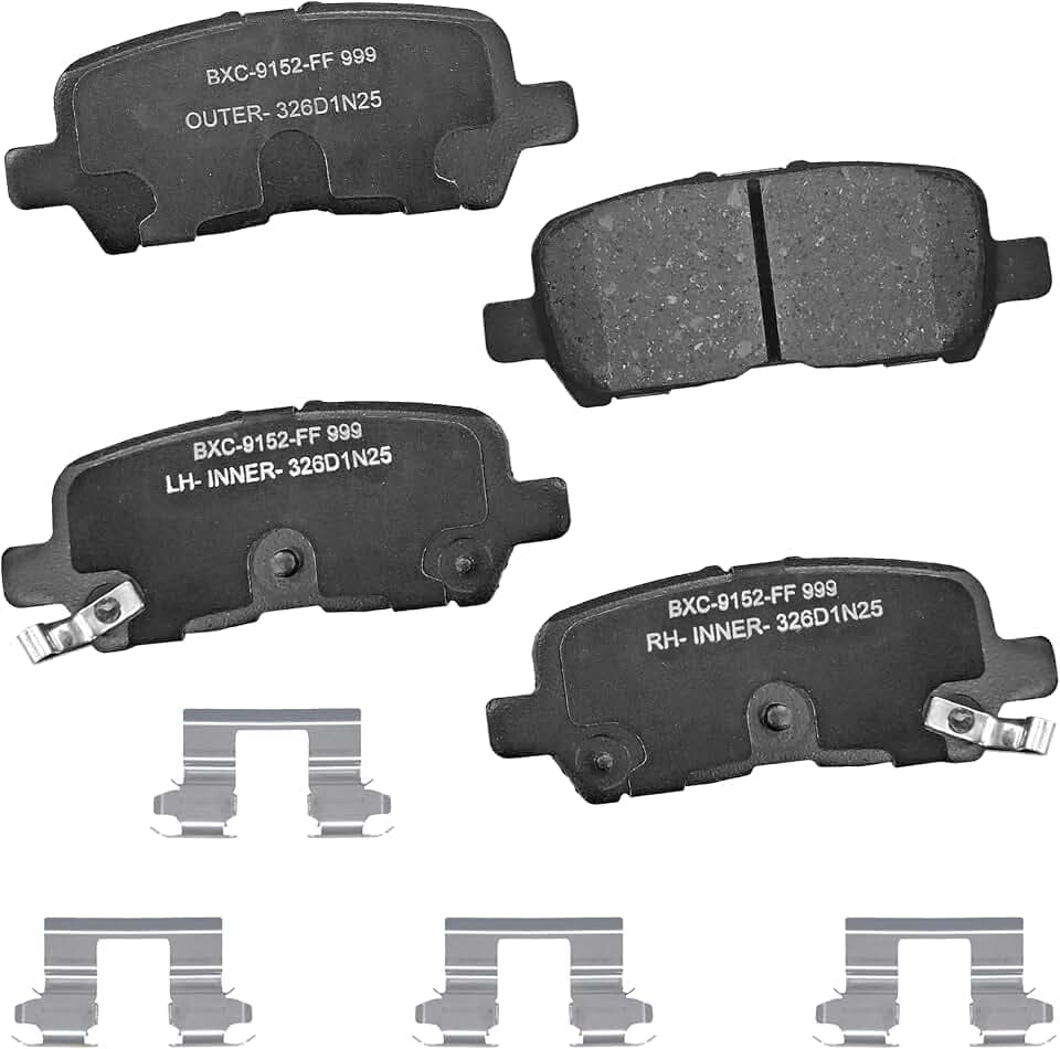 Bendix Premium SBC999 Ceramic Rear Brake Pads for Buick Allure 2009-2005, LaCrosse 2009-2005, Chevrolet Impala 2013-2011, Impala 2016-2015, Impala Limited 2016-2014, Pontiac Grand Prix 2008-2004