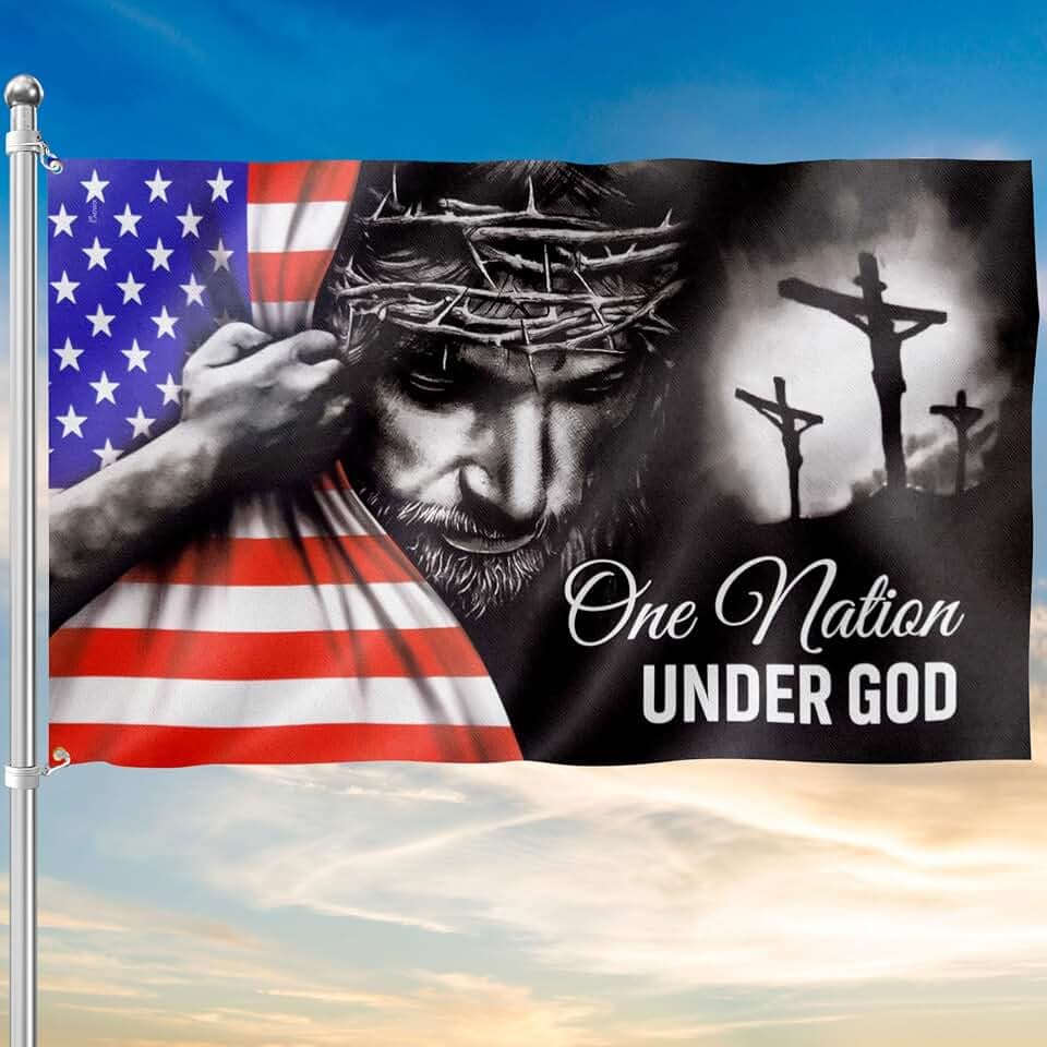 FLAGWIX American One Nation Under God Christian Flag, 4x6 ft Grommet Flag
