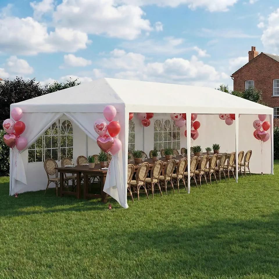 HOTEEL 10x30 FT Party Tent Outdoor Canopy Tents for Parties with 8 Removable Sidewalls, Carpas para Fiestas Waterproof for Gazebo Large Backyard Shelter Patio Wedding Event Tent BBQ