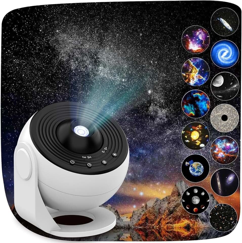 Upgrade Sternenhimmel Projektor, Galaxy Projector Night Light mit 13 Planetenscheiben, Planetarium Projektor mit Timer für Raumdekor, Sternenprojektor für Kinder und Erwachsene