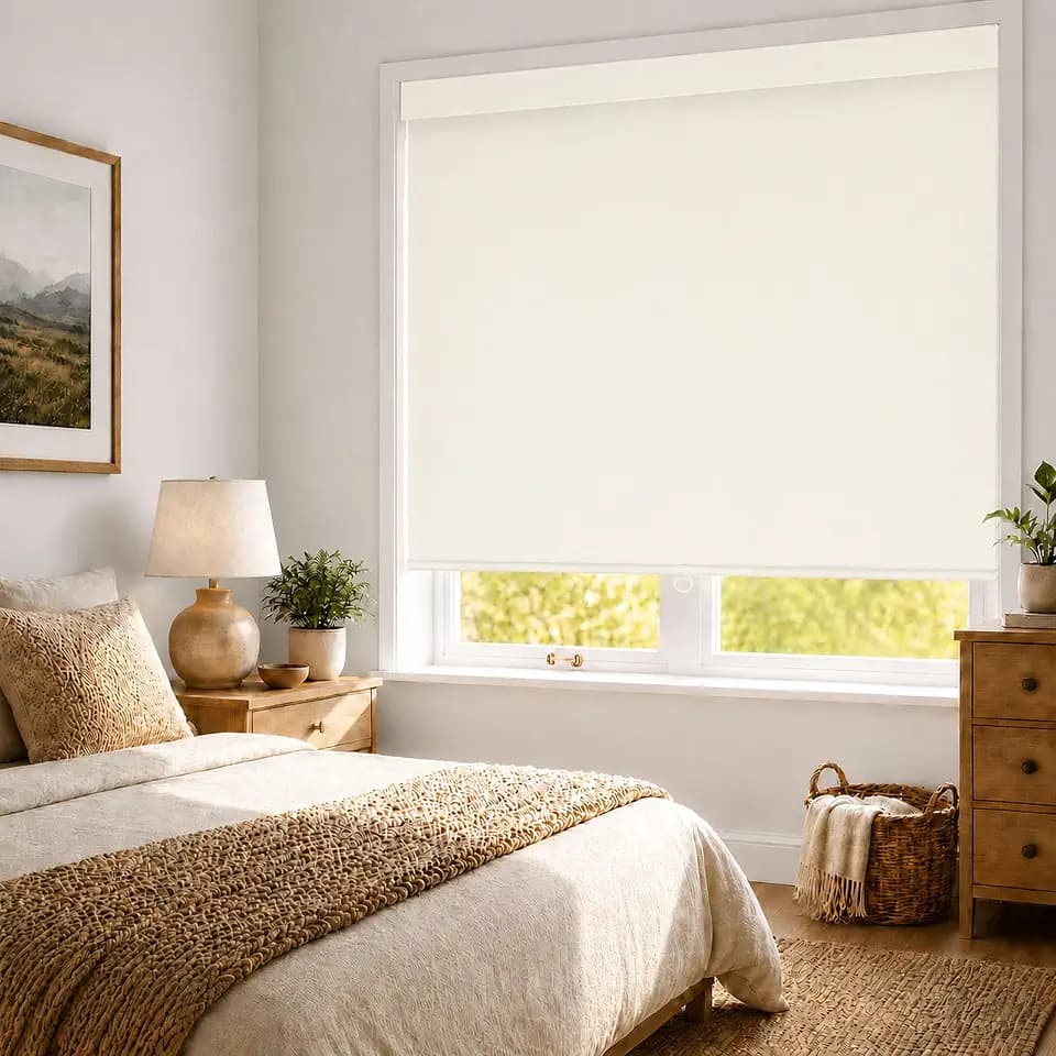 Amgo Cordless Blackout Roller Shades for Home,Light Beige, 24" W X 72" H