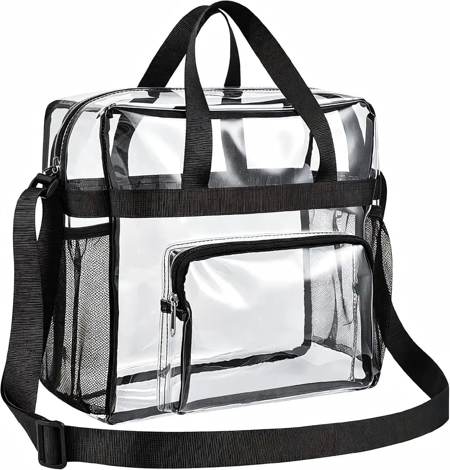 Bagenius Clear Tote Bag, 12x5.5x12 Inches Travel Tote Bag Stadium Approved
