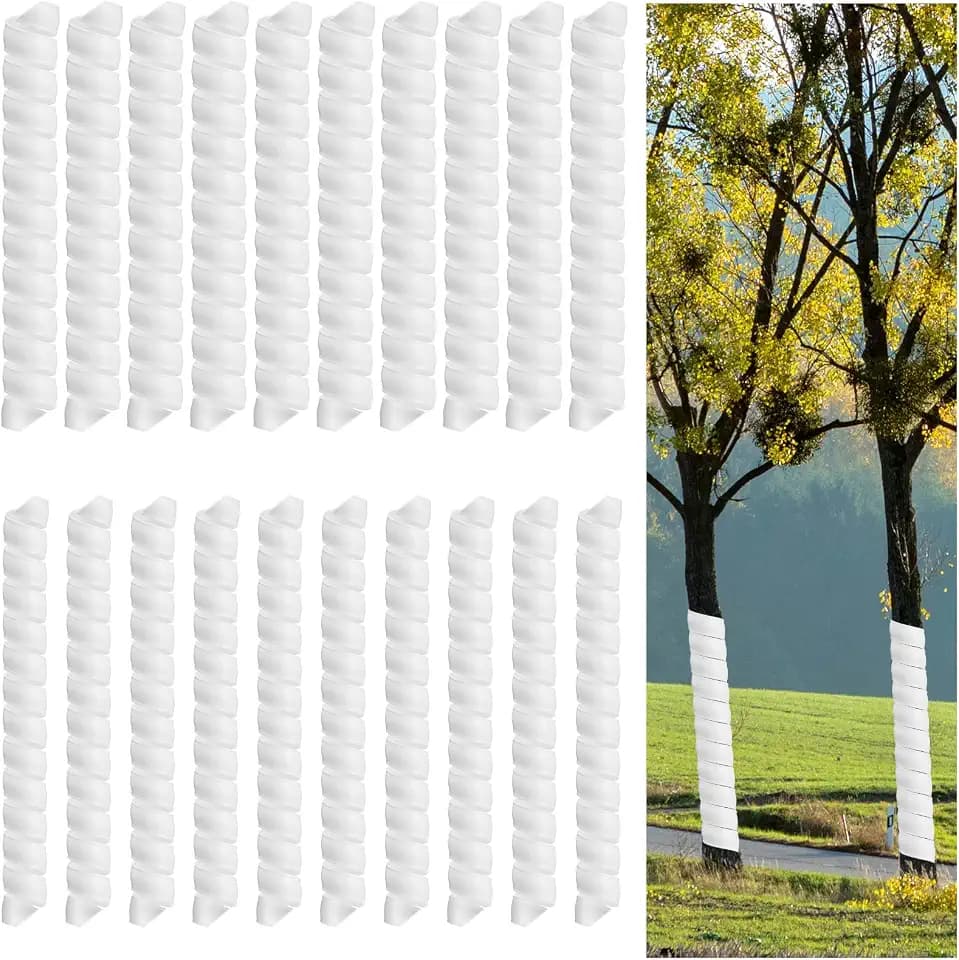 20 Pcs Plastic Tree Wrap Guard, Spiral Tree Trunk Protector, White