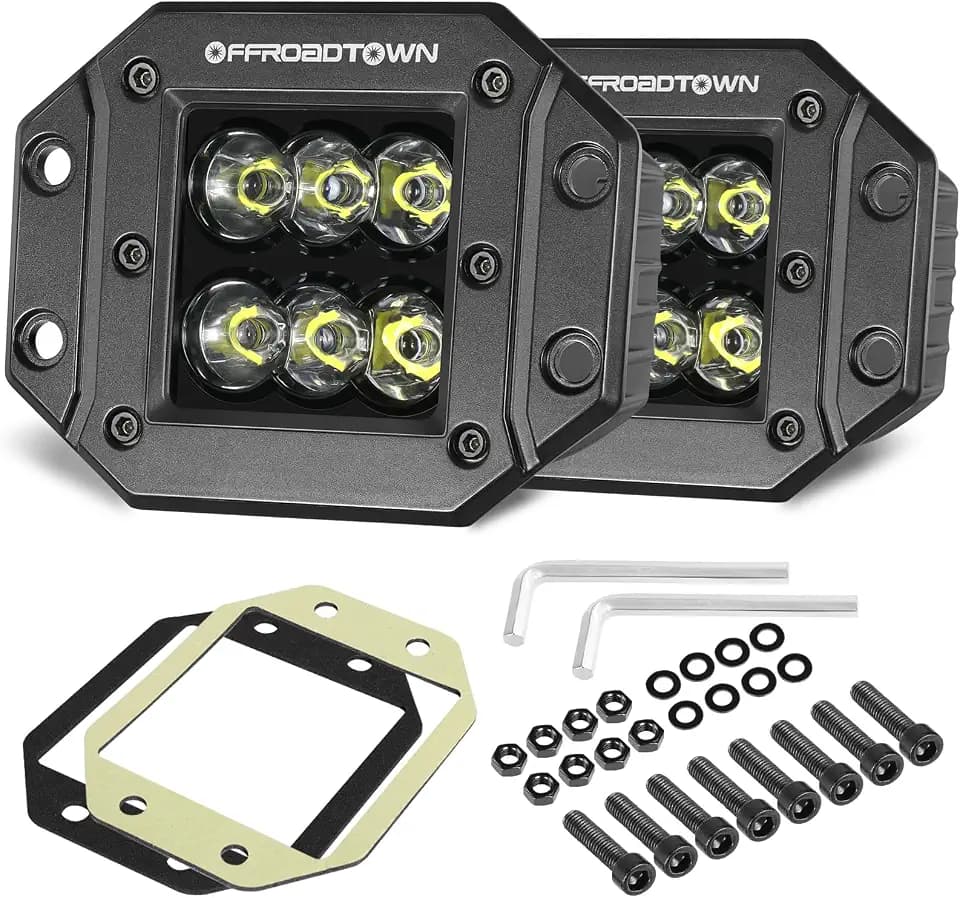 OFFROADTOWN 5'' 120W CREE Flush Mount LED Pods LED Reverse Driving Lights
