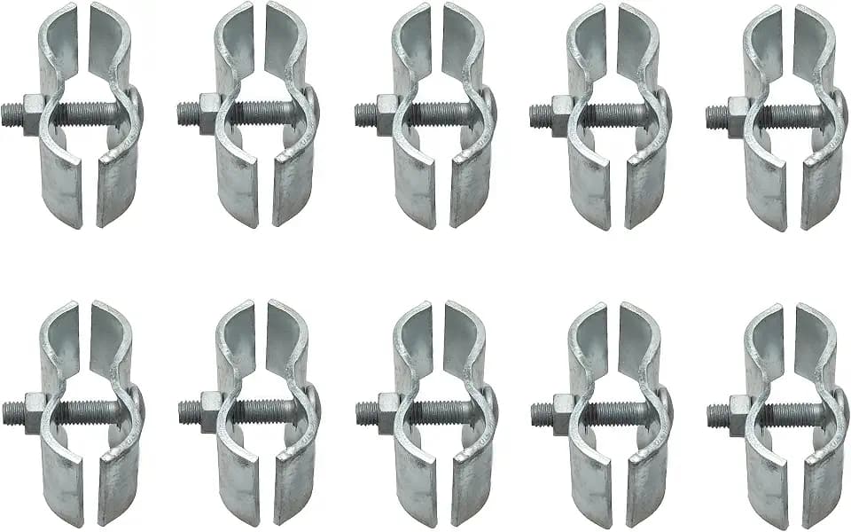 10 Set Chain Link Fence Panel Clamps 1-3/8" Dog Kennel Panel Clamp for Round Pipe Panel Frame