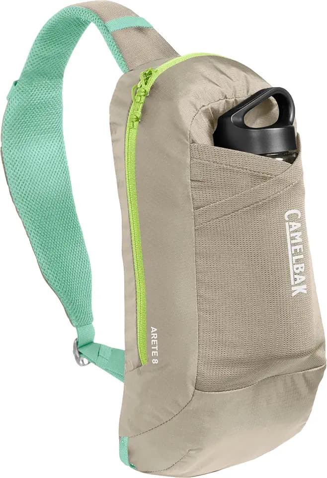 CamelBak Arete Sling 8 Hike Pack, Lightweight Sling Carry with Included 20oz Carry Cap Water Bottle, Sandstone 2.0