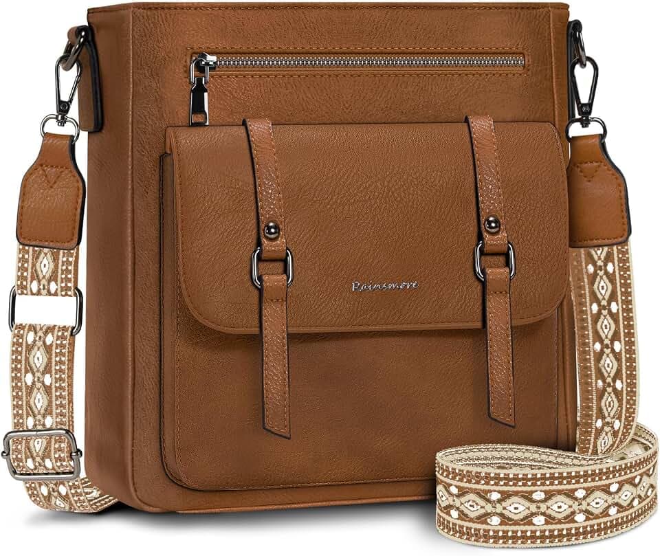 RAINSMORE Umhängetasche Damen Mittelgroß Handtasche Damen Leder