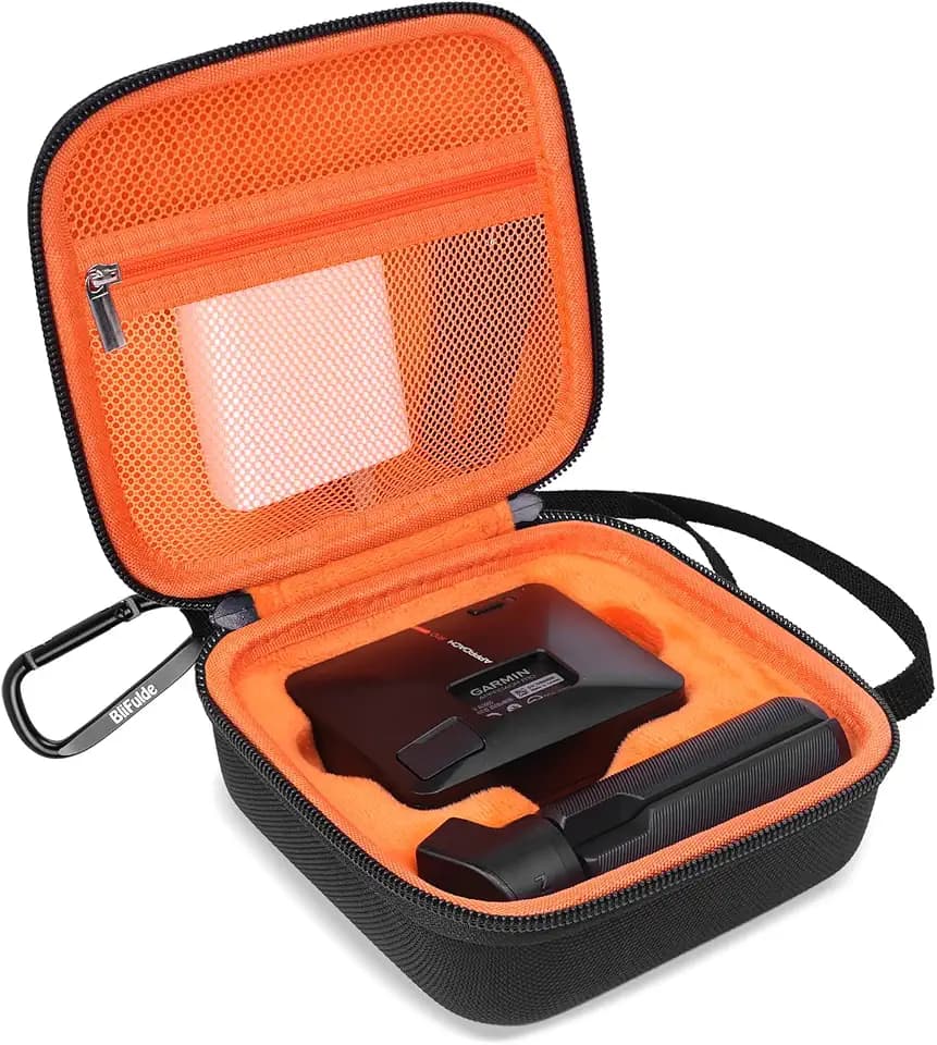 Carrying Case for Garmin Approach R10 Golf Launch Monitor, Custom-Insert Storage Holder with Mesh Pocket for USB Cable, Charging Adapter (Black)