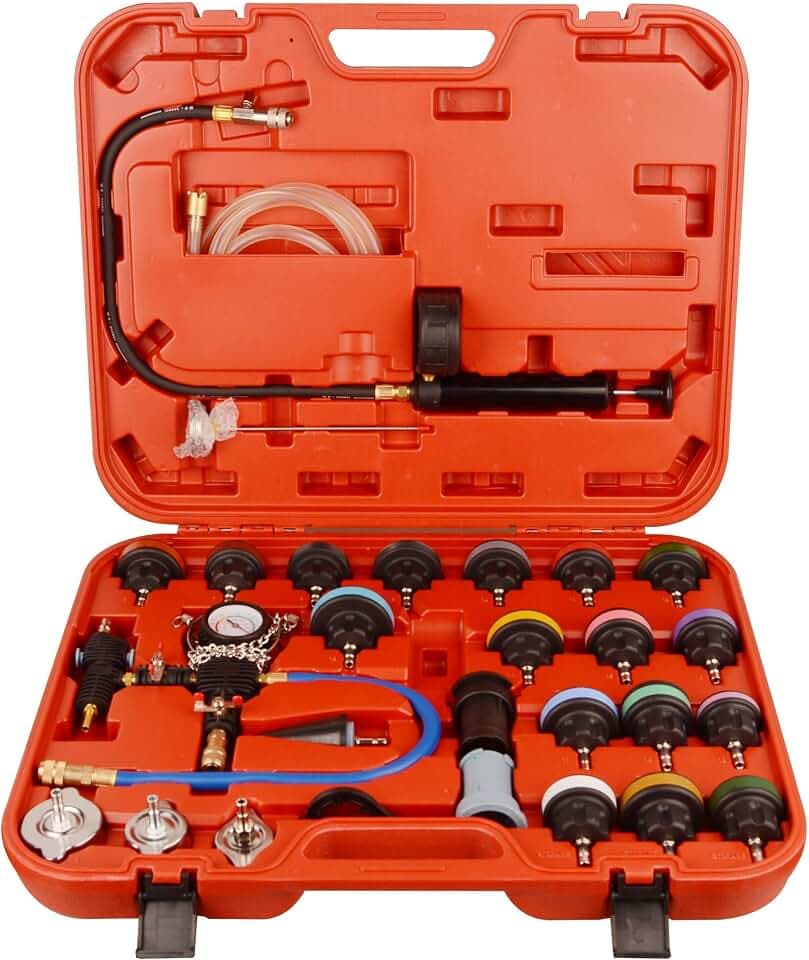 DAYUAN 28Pcs Universal Radiator Pressure Tester Kit Coolant Pressure Tester