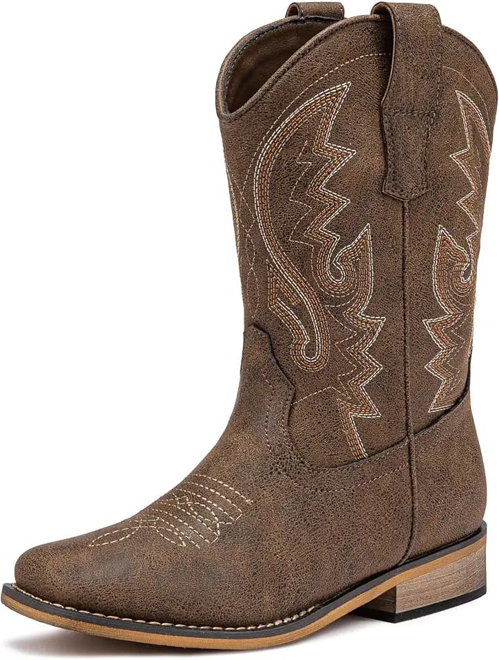 LAURMOSA Boys Cowboy Boots for Girls Western Cowgirl Boots Little Big Kid