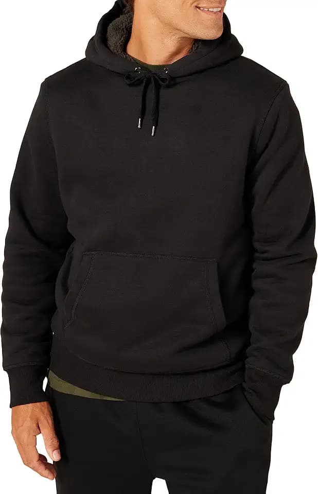 Amazon Essentials Men's Regular Fit Sherpa-Lined Pullover Hoodie
