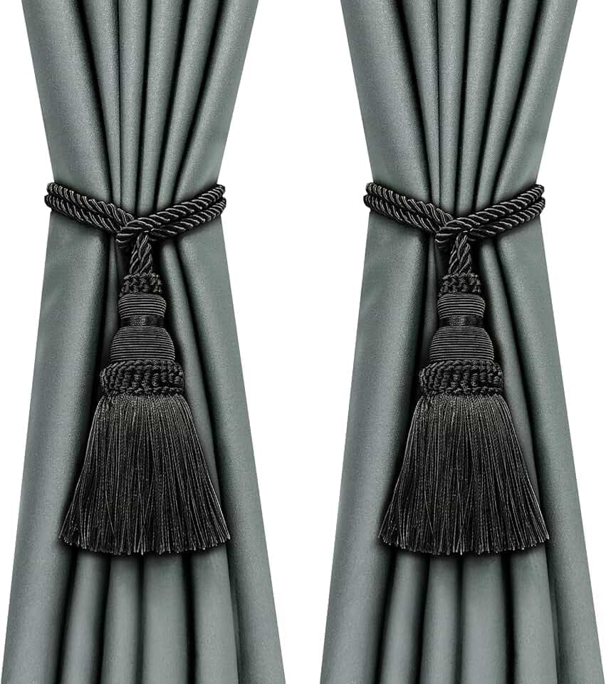 2 Pack Curtain Tie Backs Rope Tassels for Curtain Holdback