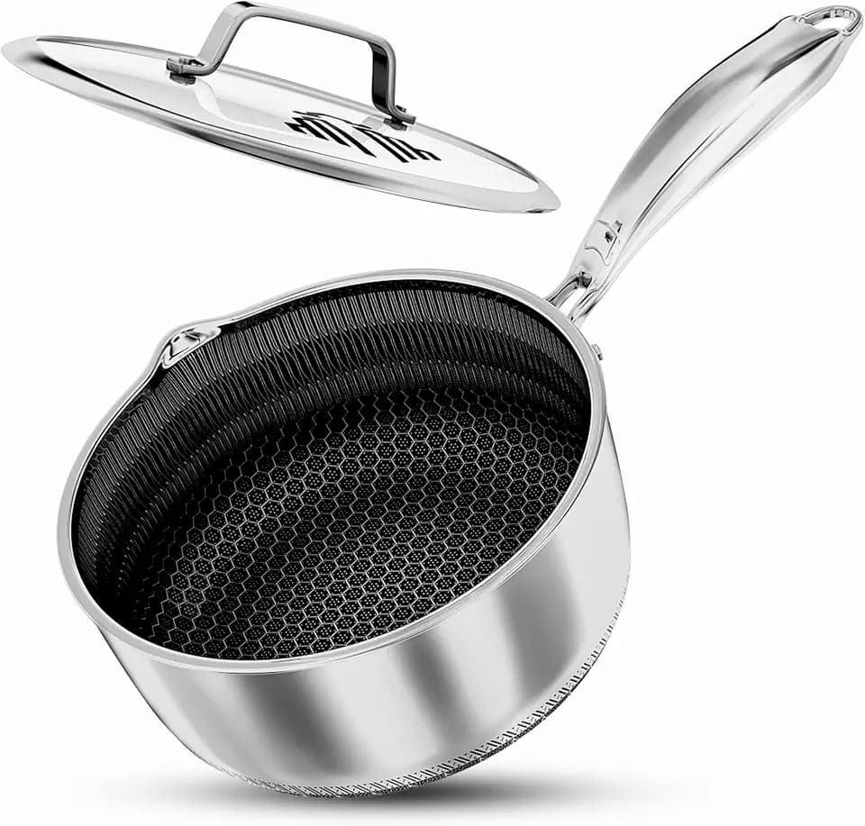 INTIGNIS Stielkasserolle 18 cm mit Deckel 2 L 3-lagig Edelstahl Induktion