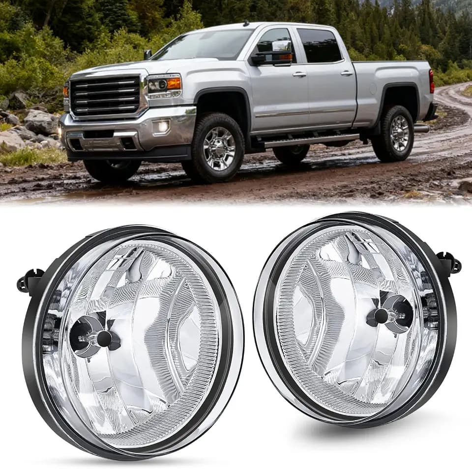 Nilight Fog Light Assembly Compatible with 2007-2013 GMC Sierra 1500