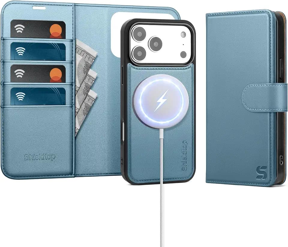Shieldtop for MagSafe iPhone 18 Pro Max / 17 Pro Max Wallet Case,Light Blue