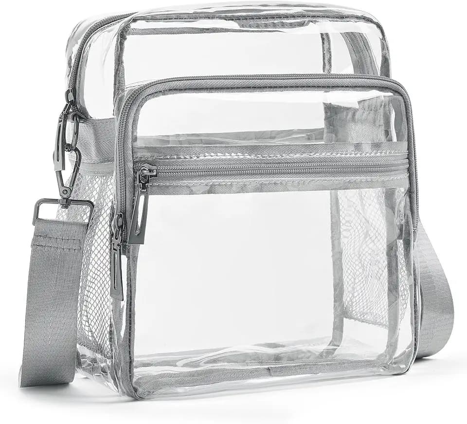 LATMAP Clear Bag for Stadium Events 12x6x12 Crossbody Clear Purse Handbag