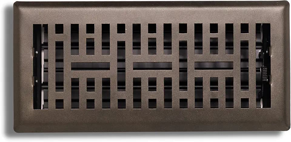 4"x10" Metal Floor Register Vent Cover, Metro Design Bronze Finish, Decorative Steel HVAC Air Vent Grille, Durable Heavy Duty Floor Vent for Home, Easy Install