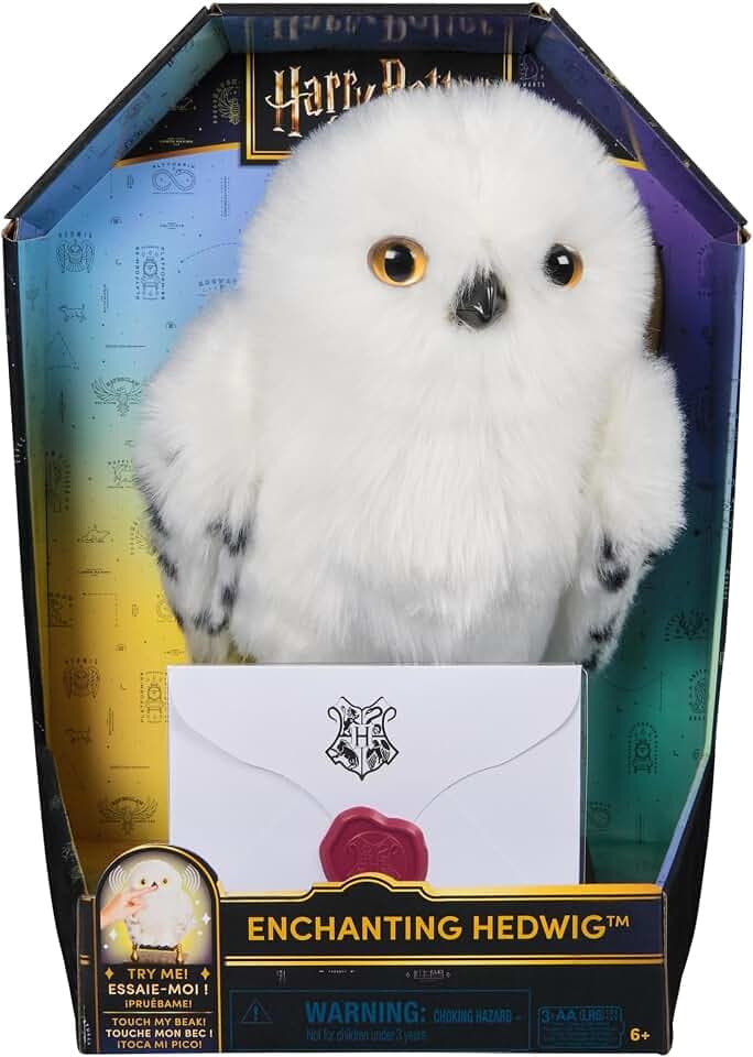 Spin Master World Harry Potter - Interaktive Plüsch-Eule Hedwig mit über 15 Geräuschen und Bewegungen