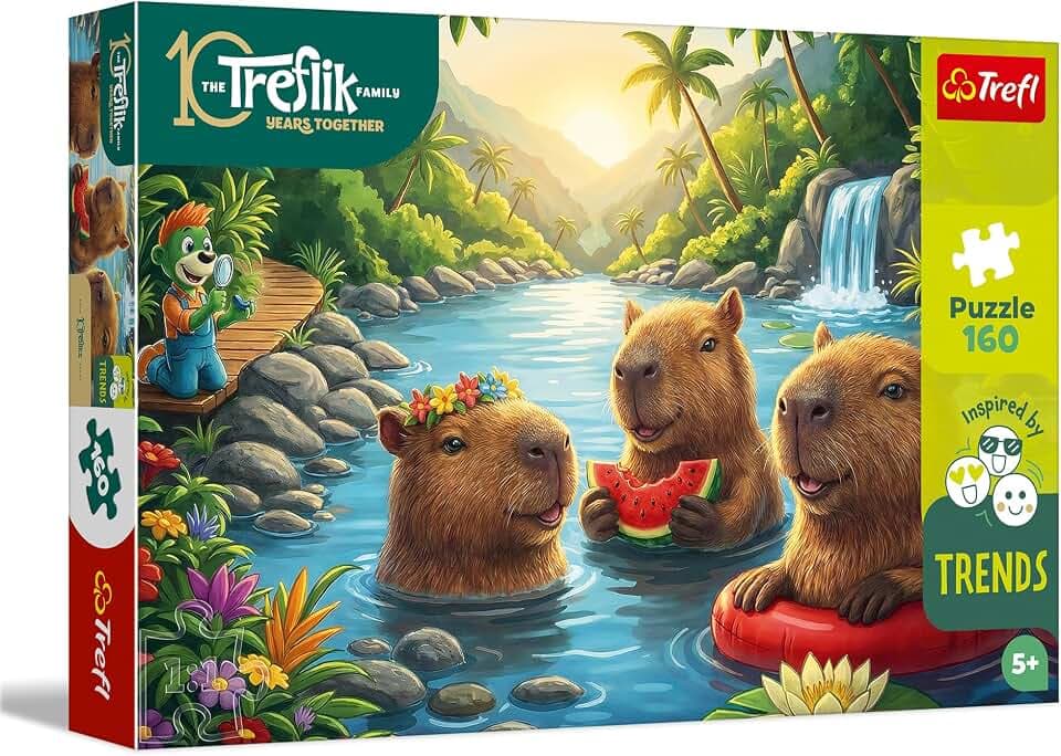 Trefl - Puzzle 160 Teile, Kapibara, Tierpuzzle, 5+