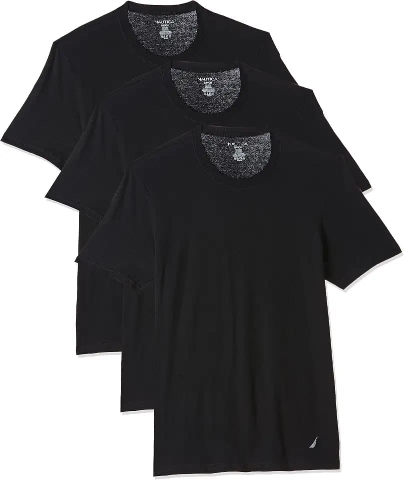 Nautica Mens Cotton Crew Neck 3-Pack T-Shirts