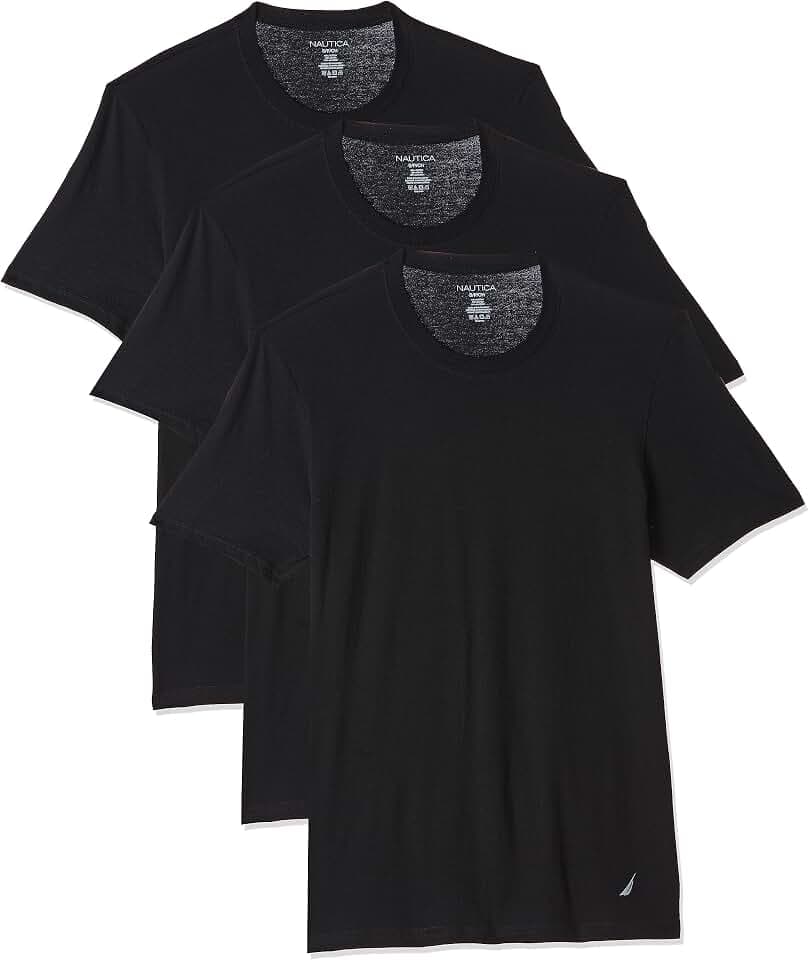 Nautica Mens Cotton Crew Neck 3-Pack T-Shirts