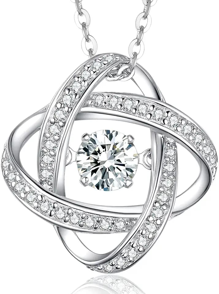 boya Moissanite Necklace for Women, Dancing Necklace for Anniversary Mother's Day Valentines Gifts for Wife