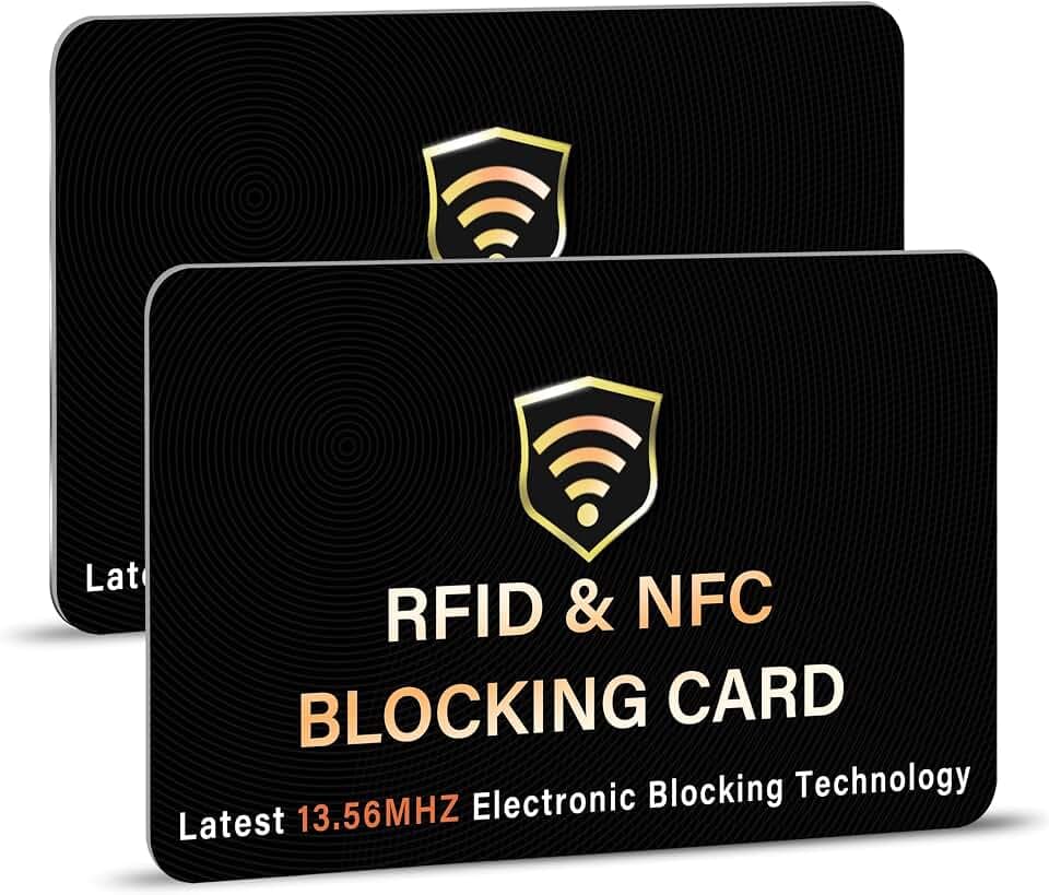 SaiTech IT 2 Pack RFID Blocking Card for Credit Debit ID Card, Black