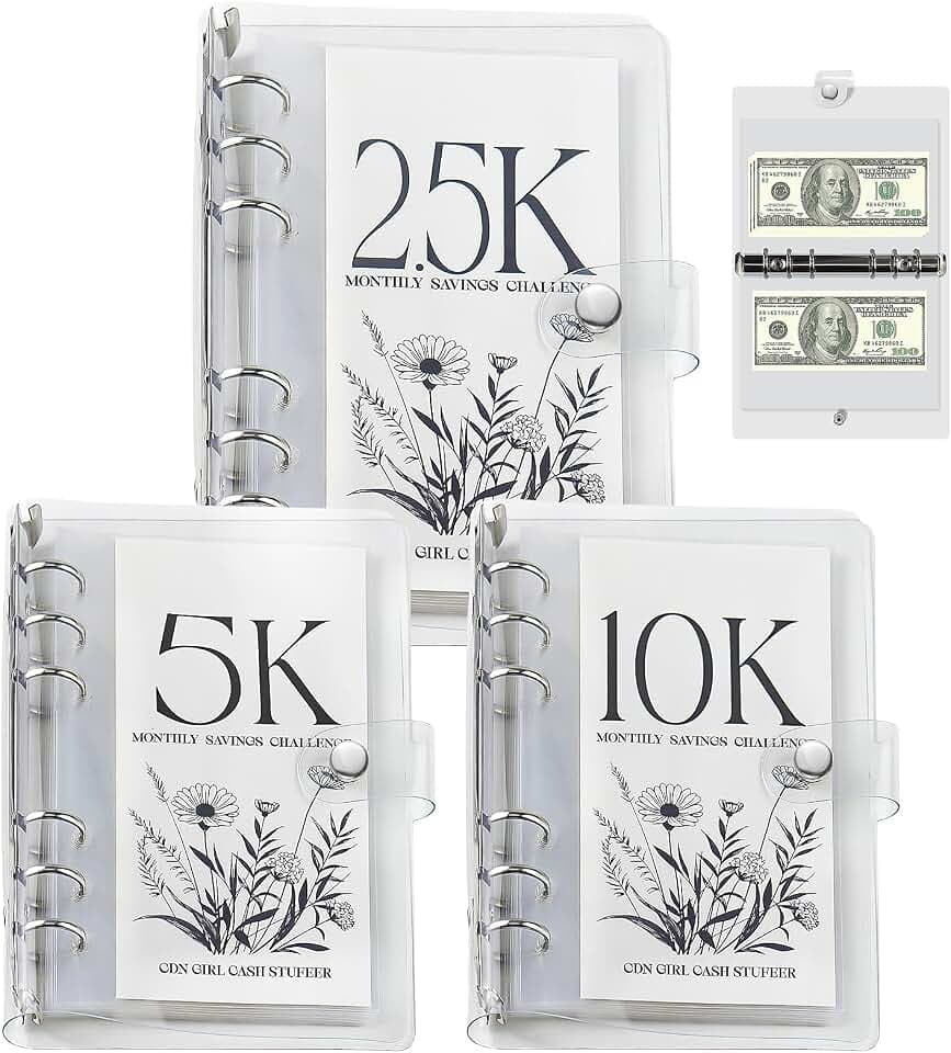 12-Month Money Savings Challenges Book with Envelopes, Money Saving Binder