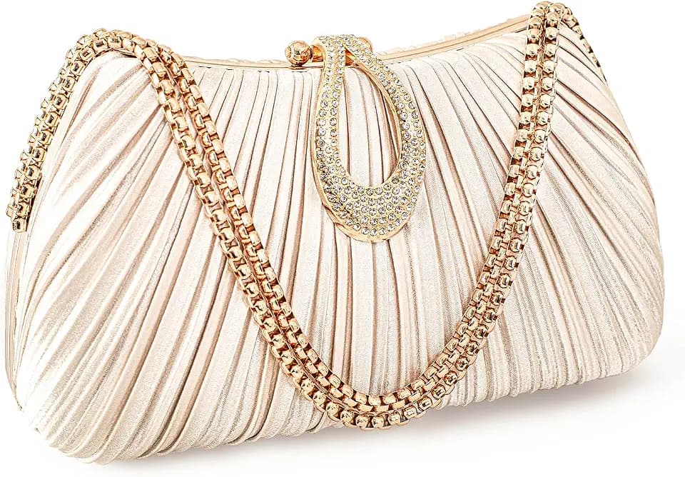 Women's Evening Clutch—A pleated satin evening clutch