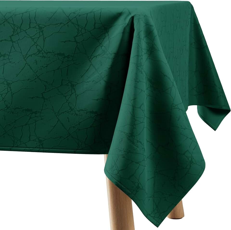 Tischdecke 120x160 cm Dunkel grün Abwaschbar Für Indoor Outdoor Marmormuster Manil