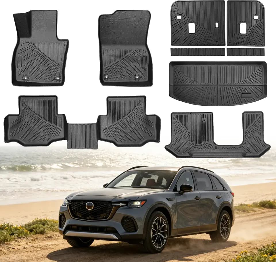 Floor Mats for 2026 2025 2024 Mazda CX-90 8 Seats All Weather Protection