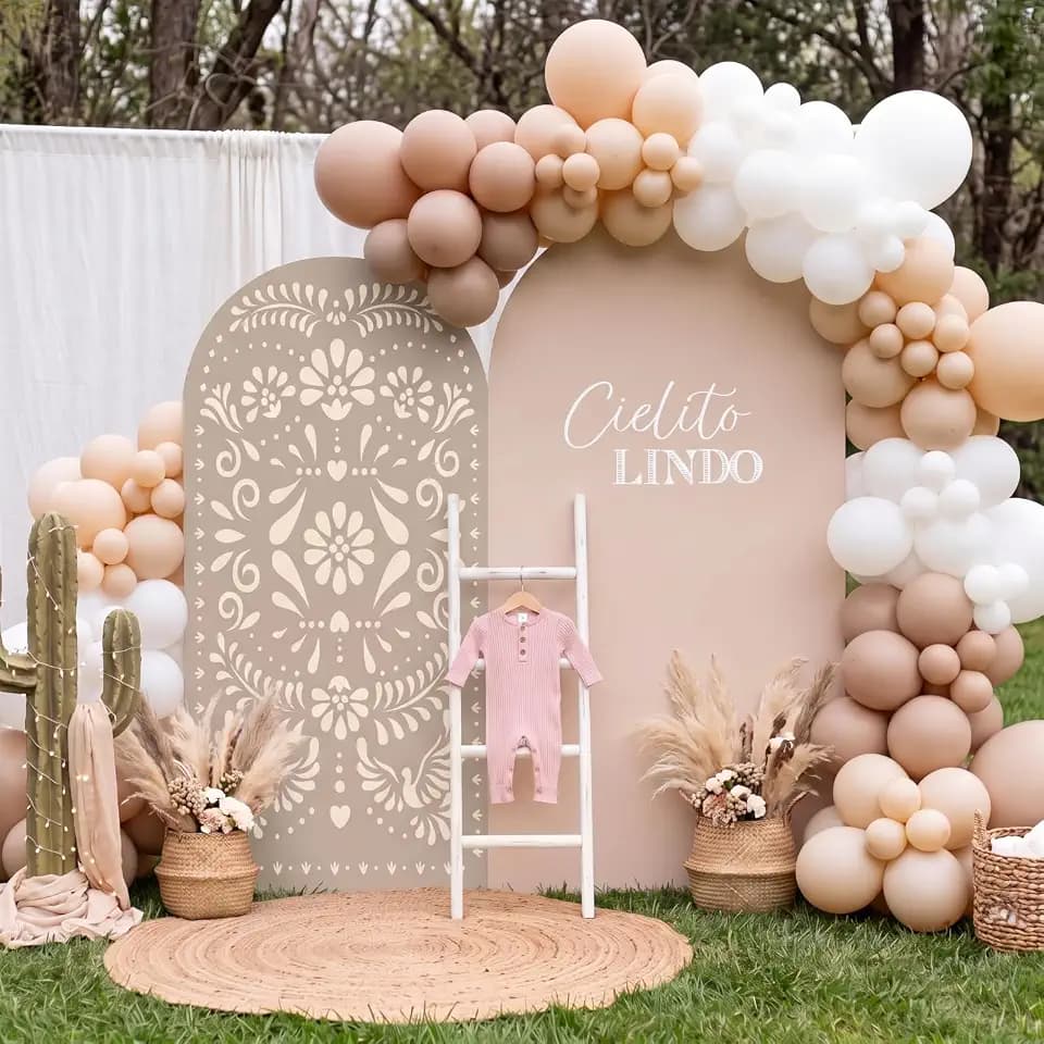 Mindsoft 2 Pcs Cielito Lindo Arch Backdrop Cover, Khaki