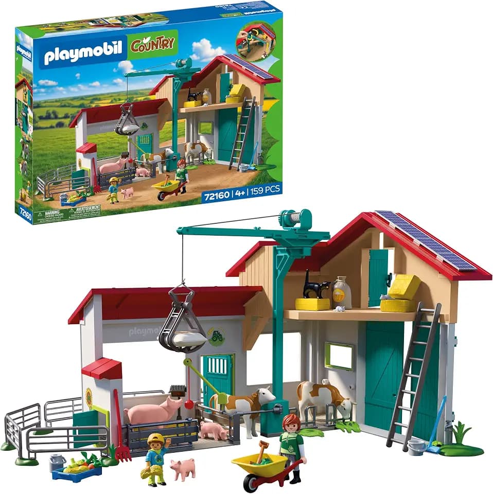 PLAYMOBIL | Country | Großer Bauernhof | Spielset mit Ladekran, Ställen, vielen Tieren & reichlich Zubehör | Für Kinder ab 4 Jahren | 72160