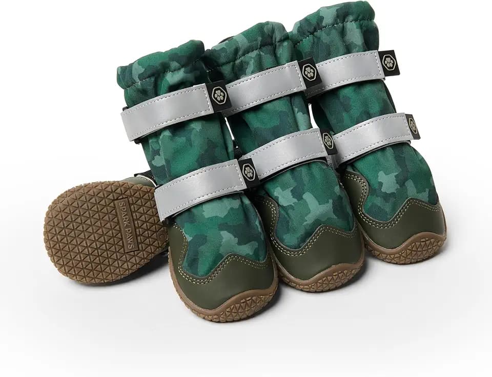Water-Resistant Dog Boots - Green Camo by Spark Paws