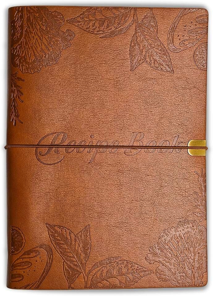 Blank Recipe Book to Write in Your Own Recipes, Leather Cookbook