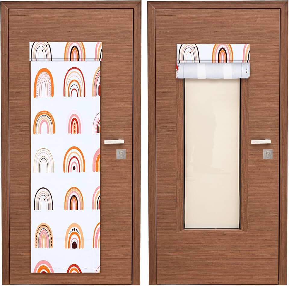 Leinuosen 2pcs Classroom Door Window Cover Thick 8 x 36'', Rainbow