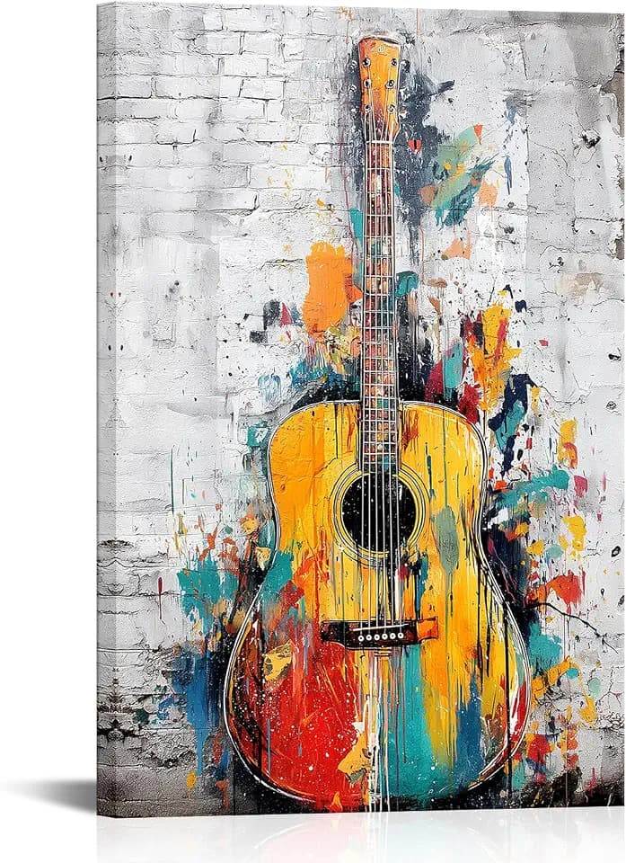 Kalormore Abstract Music Wall Art Vertical Guitar Poster Print 24"x36"