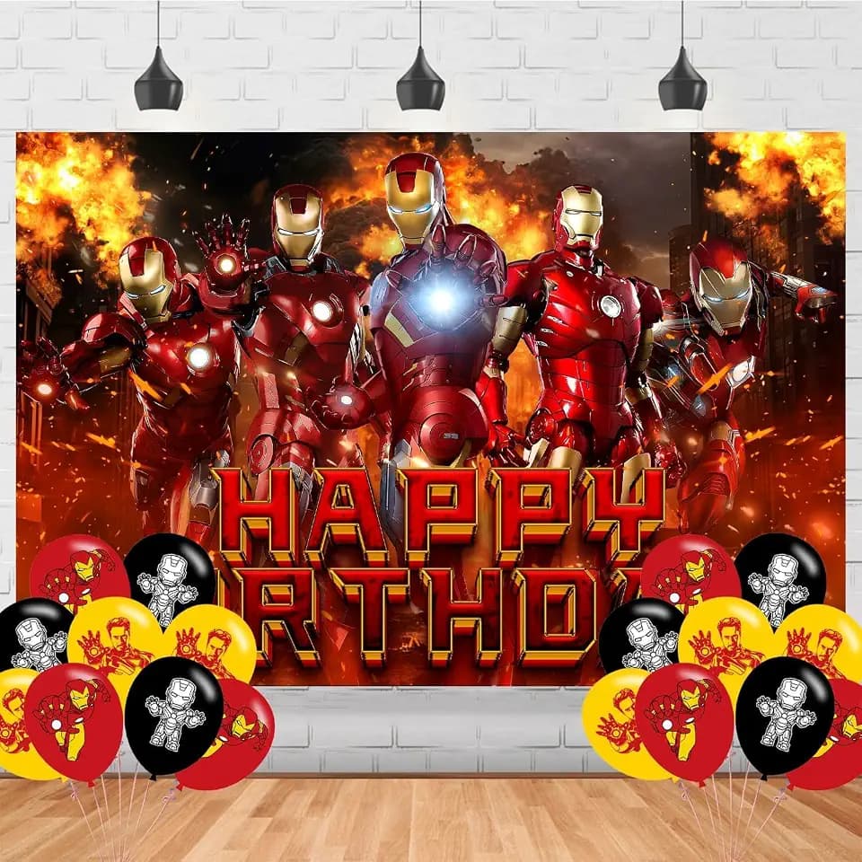 Hero Man Backdrop 5x3 Vinyl 𝘔𝘢𝘯 Birthday Party Supplies Photography Background Picture Photoshoot Cake Table Decor Banner Video Shoot Drapes Poster