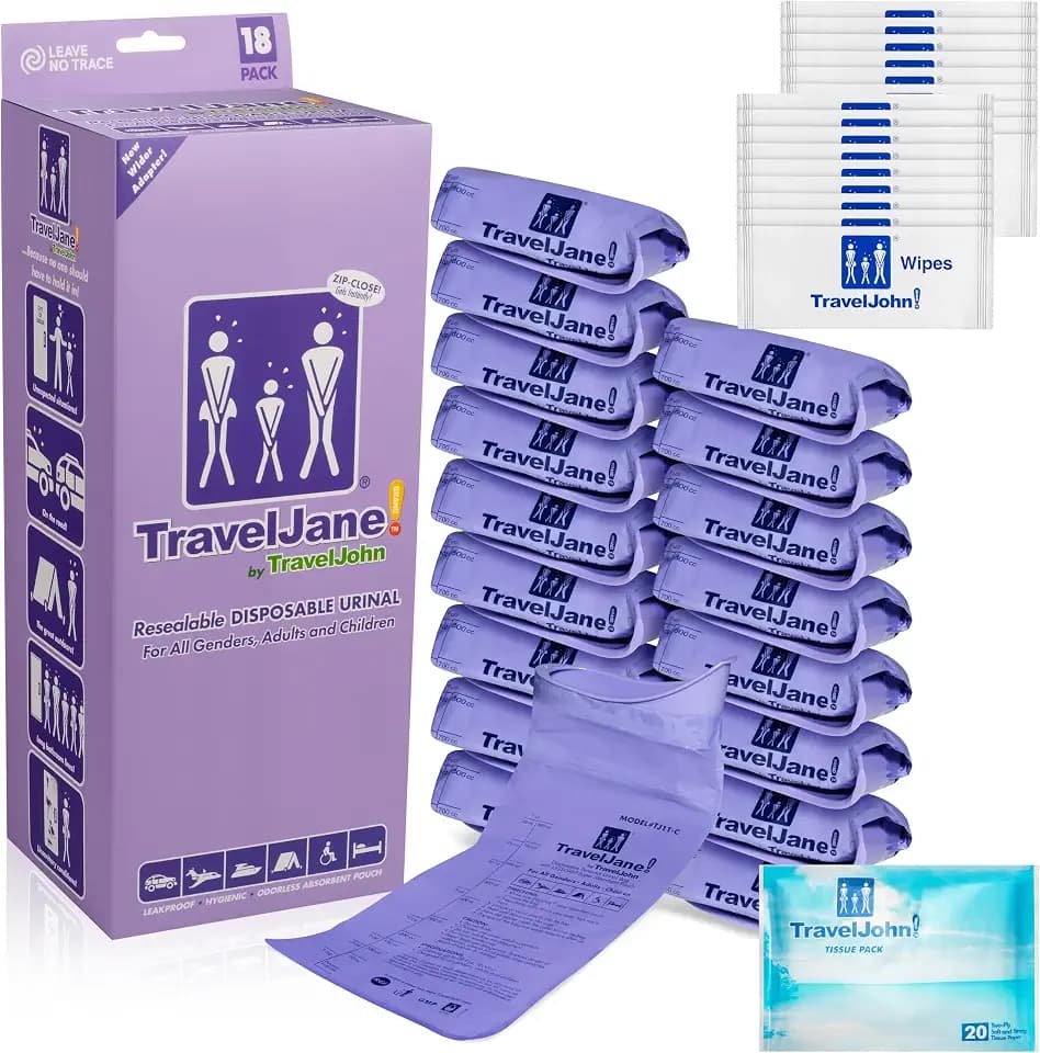 TravelJane Resealable Disposable Urinal Bags – Leakproof – (TJ1T-C)