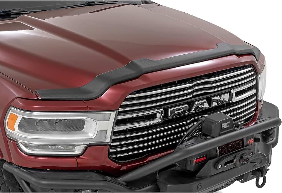 Rough Country Hood Protector for Ram 2500/3500 (2019-2026) – High-Density Thermoplastic, No-Drill 3M Install