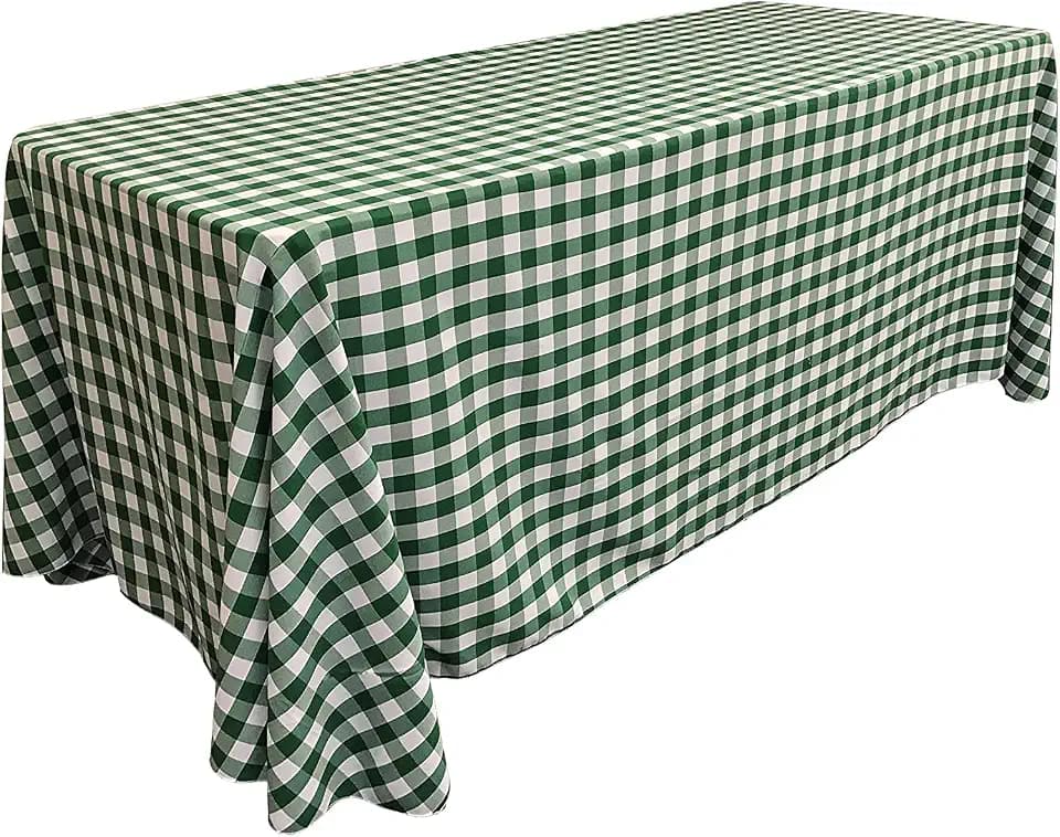 Checkered Rectangular Tablecloth 90 by 132-Inch