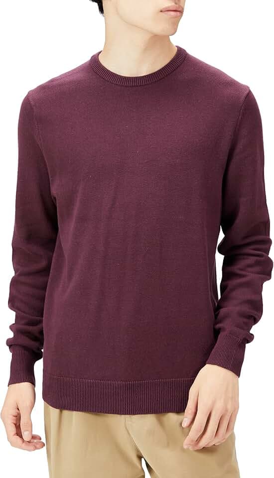Amazon Essentials Herren Langärmliger Pullover Mit Rundhalsausschnitt, 100% Baumwolle, Erhältlich In Groß Und Schwer