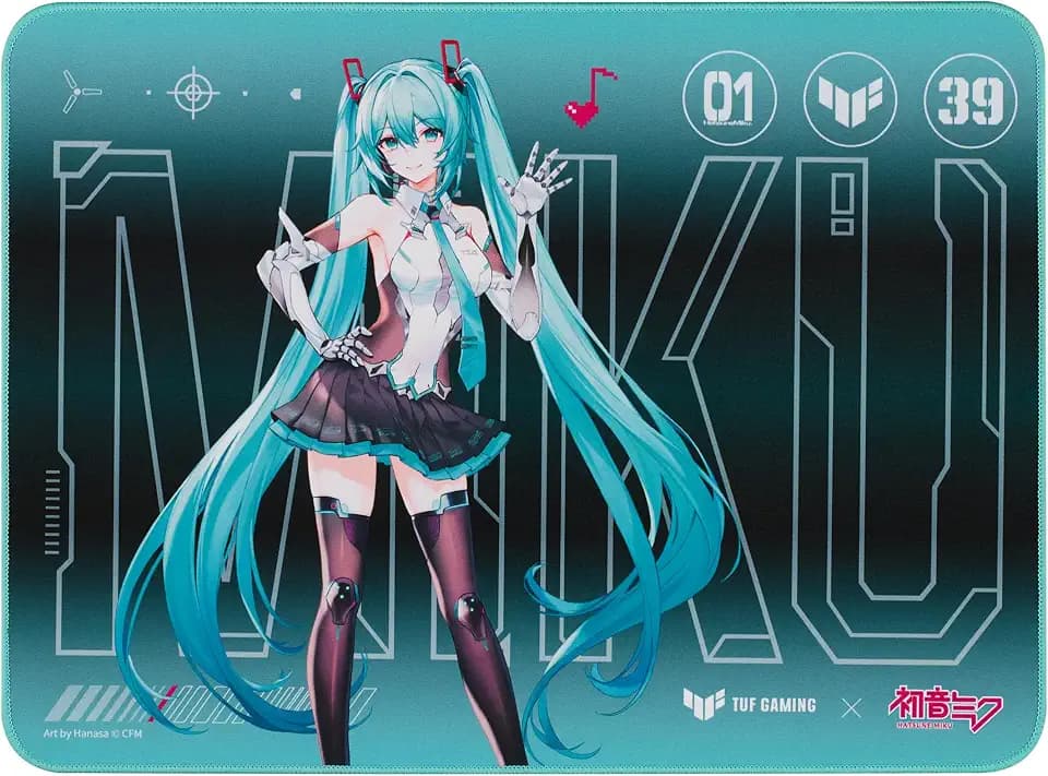 ASUS TUF Gaming P1 Hatsune Miku Edition Portable Gaming Mouse Pad, 10” x 8”